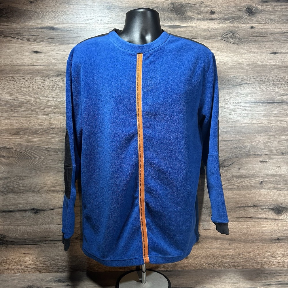 Vintage Tommy‎ Hilfiger Fleece Pullover Sweatshirt Blue Mens Size Large